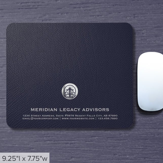 Elegant Blue Luxury Silver Logo Mouse Pad (Creator Uploaded)
