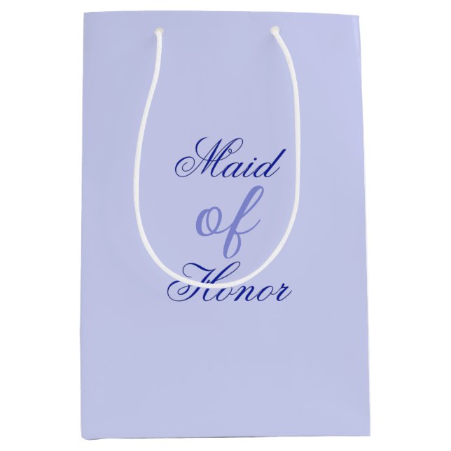 Elegant Blue Maid of Honour Medium Gift Bag (Front)
