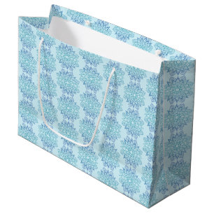 Elegant Blue Mandala Pattern Large Gift Bag
