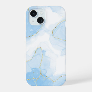 Elegant Blue Marble  iPhone 15 Case