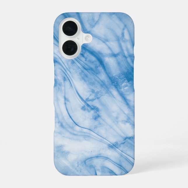 Elegant Blue Marble  iPhone 16 Case (Back)