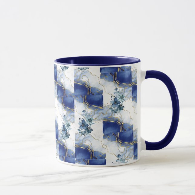 Elegant Blue Marble  Mug (Right)