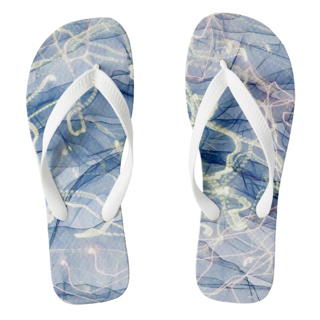 Elegant Blue Marble  Thongs (Footbed)