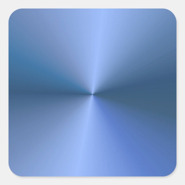 Elegant Blue Metallic Look Blank Trendy Template Square Sticker (Front)