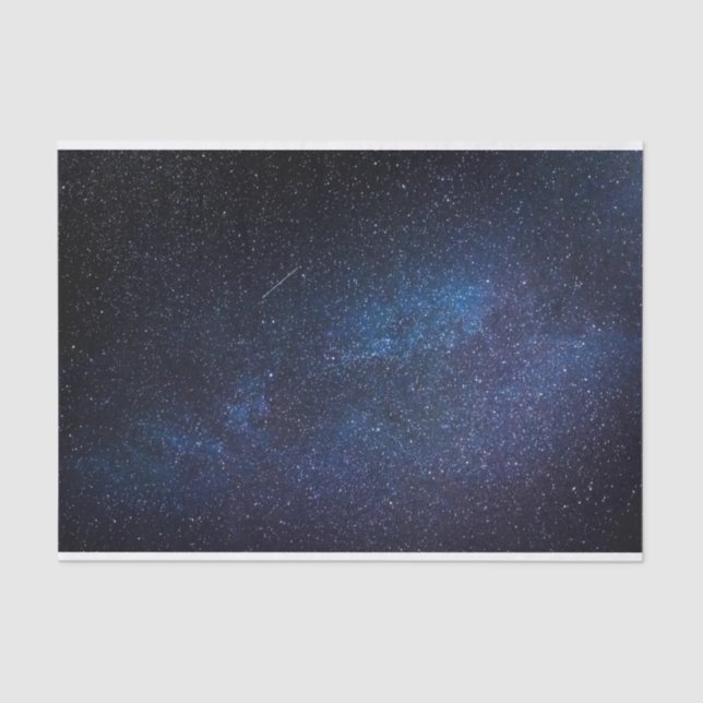 Elegant Blue Milkyway Galaxy Photograph Tissue Paper (Front)