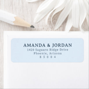 Elegant Blue Minimalist Return Address Label