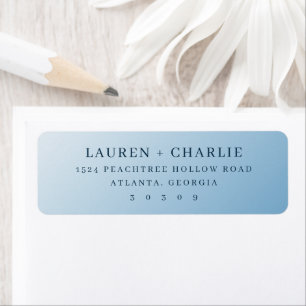 Elegant Blue Minimalist Return Address Label