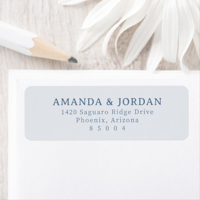 Elegant Blue Minimalist Return Address Label (Insitu)