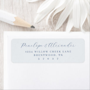 Elegant Blue Minimalist Return Address Label