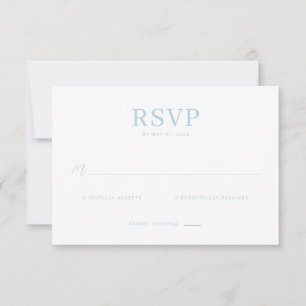 Elegant Blue Minimalist RSVP Card