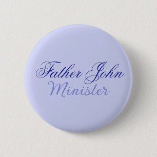 Elegant Blue Minister 6 Cm Round Badge