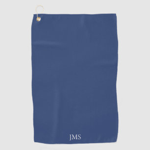 Elegant Blue Monogram Golf Towel