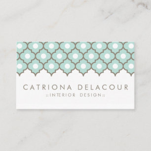 Elegant Blue Moroccan Pattern Business Card