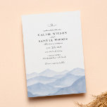 Elegant Blue Mountain Watercolor Wedding Invitatio Invitation<br><div class="desc">Elegant Blue Mountain Watercolor Wedding Invitation</div>