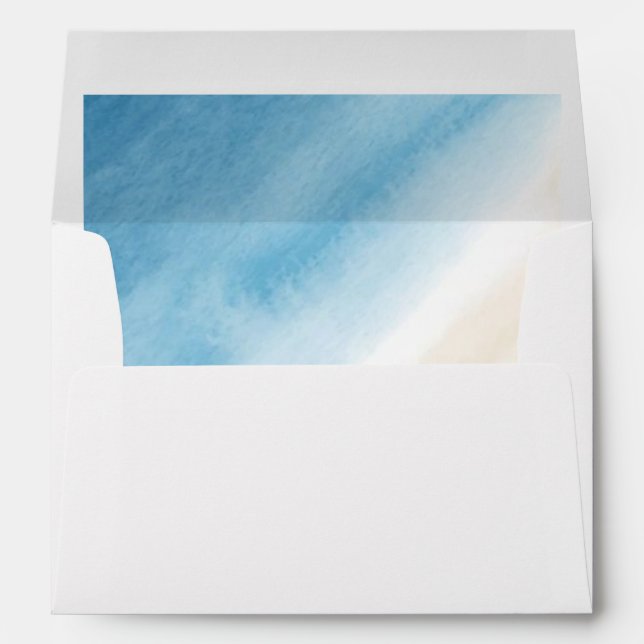 Elegant Blue Nautical Wedding Envelope (Back (Bottom))
