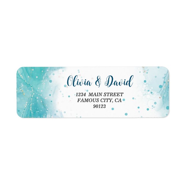 Elegant Blue Ocean Address Label Return Address Label (Front)