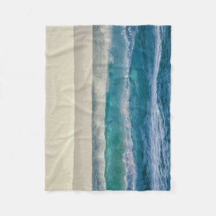Elegant Blue Ocean Waves Acrylic Artwork   Fleece Blanket