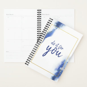 Elegant Blue Ombre Marble Do it for You Quote Planner