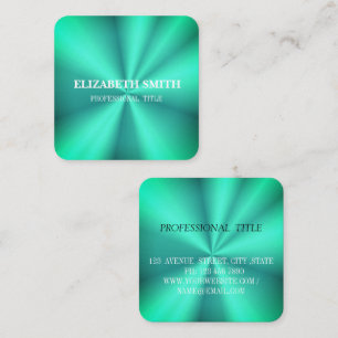 Elegant blue ombre modern square business card