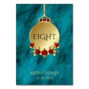 Elegant Blue Opulence Gold Luxury Royal  Table Number