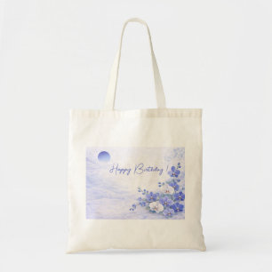 Elegant Blue Orchid Birthday Tote Bag