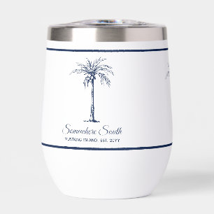 Elegant Blue Palm Tree Personalised