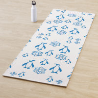 Elegant Blue Penguins With Snowflakes Pattern