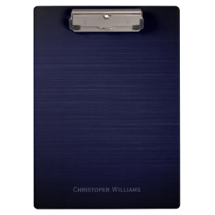 Elegant blue perforated metal personalised clipboard