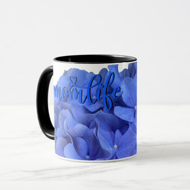 Elegant Blue periwinkle floral hydrangeas  Mug (Front Left)
