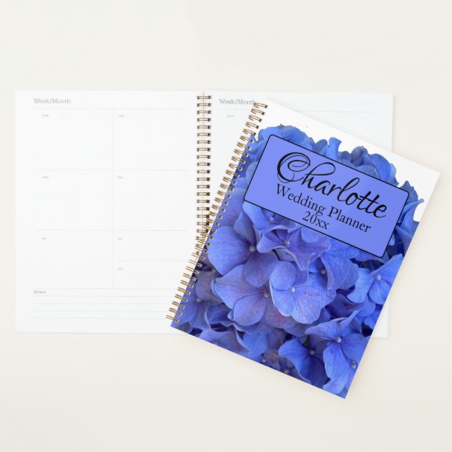 Elegant Blue periwinkle floral hydrangeas  Planner (Display)