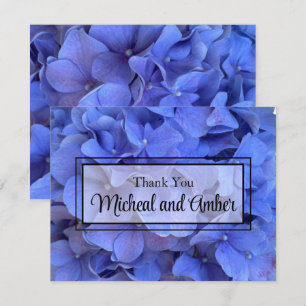 Elegant Blue periwinkle floral hydrangeas Thank You Card
