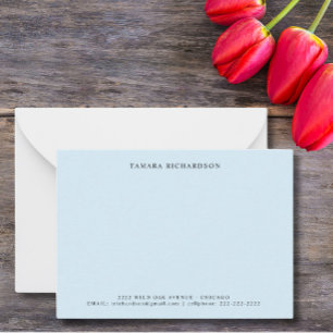 Elegant Blue Personalized Card