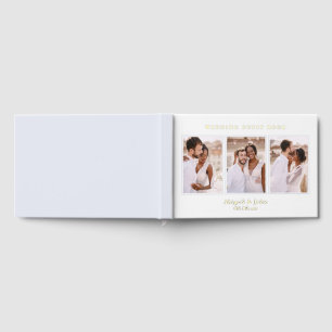 Elegant Blue Photo Collage Wedding  Guest Book