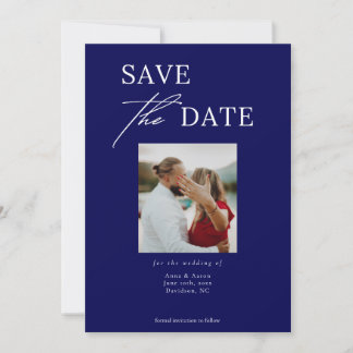 Elegant Blue Photo Save-the-Dat invitation