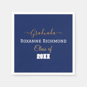 Elegant Blue Photo Spanish Graduated Napkin