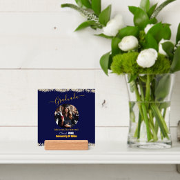 Elegant Blue Photo Spanish Graduated Signature