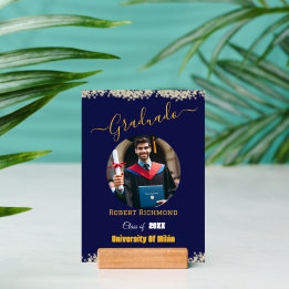 Elegant Blue Photo Spanish Graduated Signature