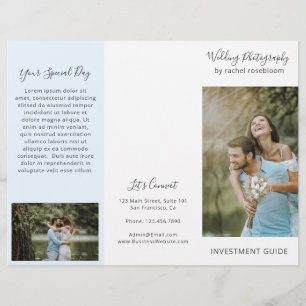 Elegant Blue Photography Business Trifold Brochure