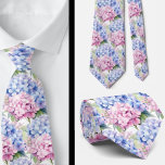 Elegant Blue Pink Hydrangeas Tie<br><div class="desc">These elegant hydrangeas neck ties are perfect for groomsmen at a wedding or other formal occasion</div>