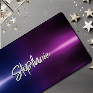 Elegant blue pink ombré monogram desk mat