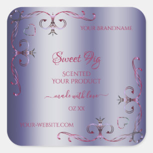 Elegant Blue Product Labels Ornate Corner Borders