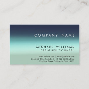 ELEGANT BLUE PROFESSIONAL METAL MODERN MINIMUM BUSINESS CARD