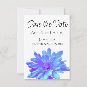 Elegant blue purple floral flower save the date