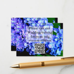 Elegant blue purple floral hydrangeas enclosure card