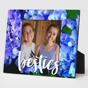 Elegant blue purple floral hydrangeas plaque