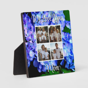 Elegant blue purple floral personalise template plaque