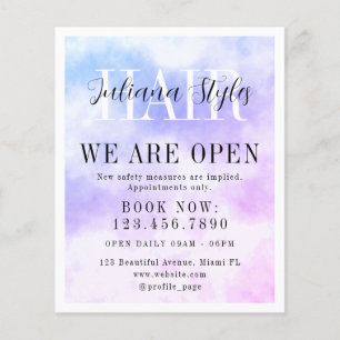 Elegant blue purple hairdresser  flyer