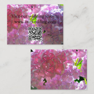 Elegant blue purple magenta floral hydrangea QR Enclosure Card