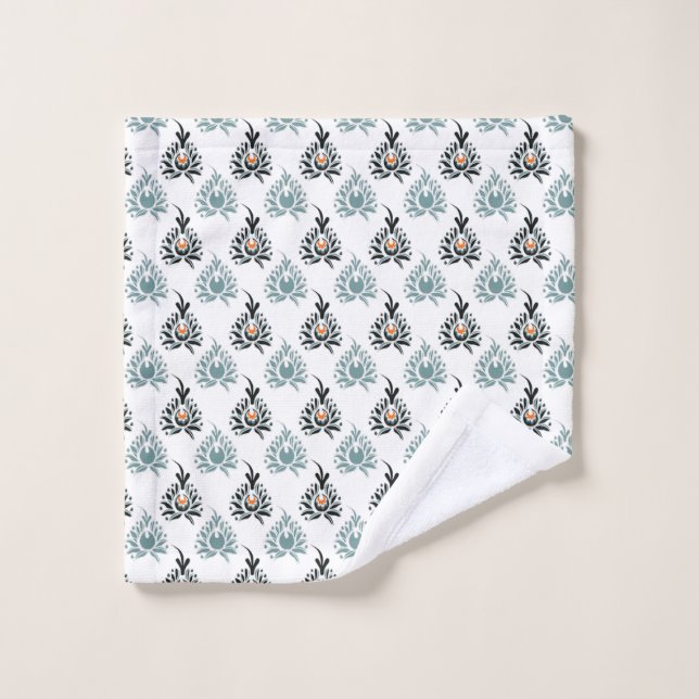 Elegant Blue Rose Floral Pattern Wash Cloth (Wash Cloth)