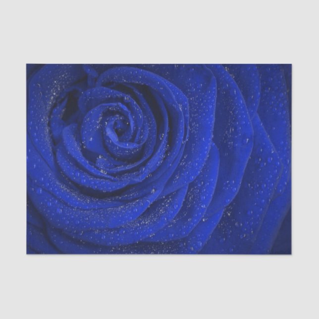 Elegant blue rose flower tissue paper (Front)